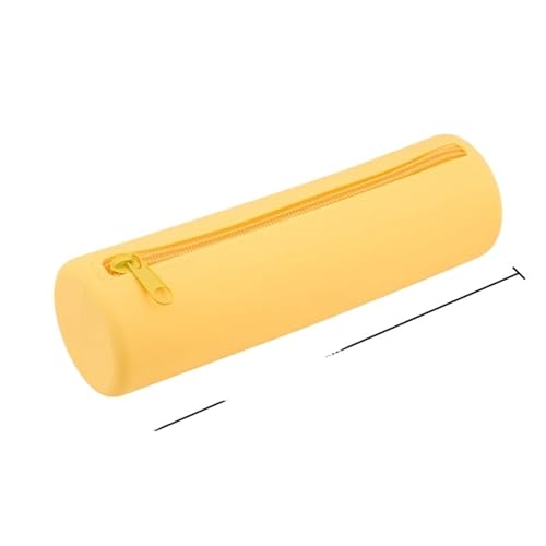 Kosmetiktasche Mädchen Small Square Silicone Cosmetic Storage Bag Large Capacity Travel Makeup Brush Holder Portable Cosmetic Waterproof Organizer(Yellow-Round) von ZPFDSG