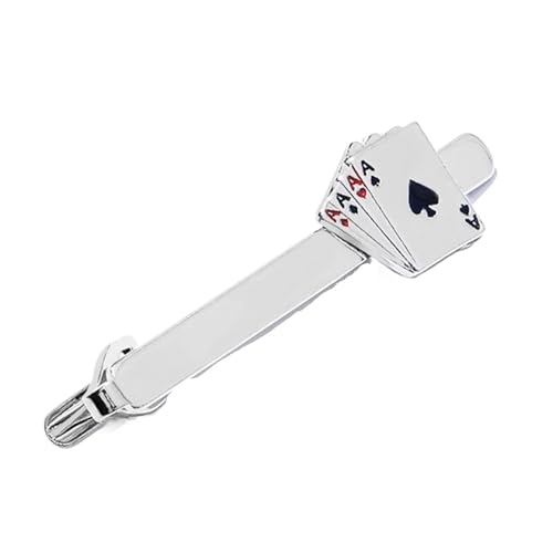 Krawattenklammer 2Stk Poker Krawattenklammer for Mann Groove Clips Manschettenknöpfe Set Business Krawattenklammern Einzigartige Hochzeit Krawatte Tragen Kupfer Clip Mann von ZPFDSG