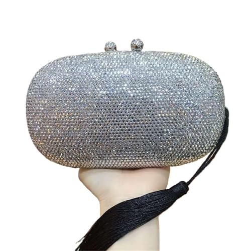 ZPFDSG Glitzer Tasche 28 Farben Damen Orange/Grün Abendtaschen Steine ​​Clutch Bags for Hochzeit Party Braut Strass Geldbörse Dame Handtaschen und Geldbörsen(Black) von ZPFDSG