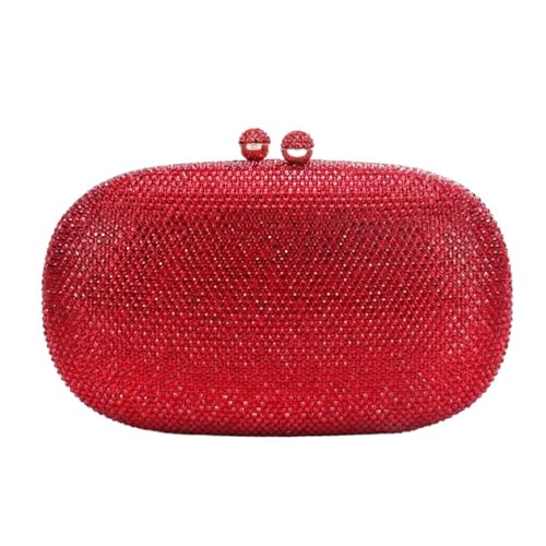 ZPFDSG Glitzer Tasche 28 Farben Damen Orange/Grün Abendtaschen Steine ​​Clutch Bags for Hochzeit Party Braut Strass Geldbörse Dame Handtaschen und Geldbörsen(Red) von ZPFDSG