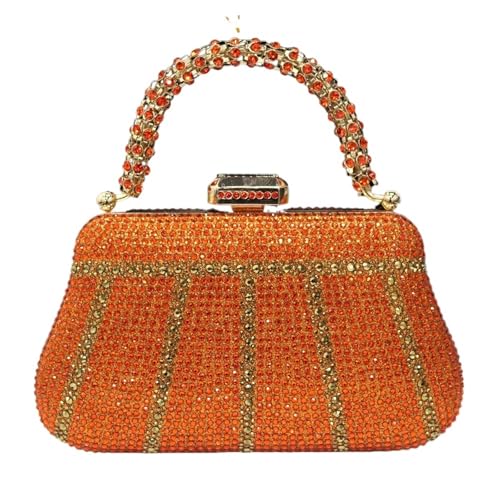 ZPFDSG Glitzer Tasche Abendtaschen mit Griff im Diamantdesign, Clutch mit Strassverzierung, lange Kette(Color 5) von ZPFDSG