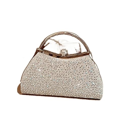 ZPFDSG Glitzer Tasche Damen Strass Hochzeit Handtasche Frauen Diamant Party Bankett Gold Kupplung Abendessen Gekleidet Clip Tasche von ZPFDSG