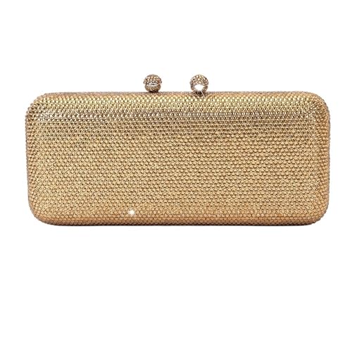ZPFDSG Glitzer Tasche Design Damen Hochzeit Party Abendessen Kristall Gold Silber Diamant Abend Clutch(Gold) von ZPFDSG