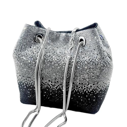 ZPFDSG Glitzer Tasche Design Glänzende Hochzeitsfeier Damen Handtasche Diamant Tote Abendtasche(Black) von ZPFDSG