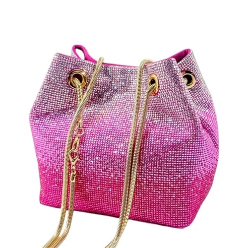 ZPFDSG Glitzer Tasche Design Glänzende Hochzeitsfeier Damen Handtasche Diamant Tote Abendtasche(Pink) von ZPFDSG