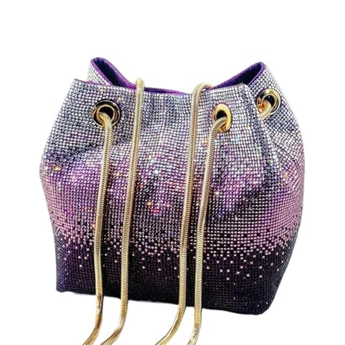 ZPFDSG Glitzer Tasche Design Glänzende Hochzeitsfeier Damen Handtasche Diamant Tote Abendtasche(Purple) von ZPFDSG