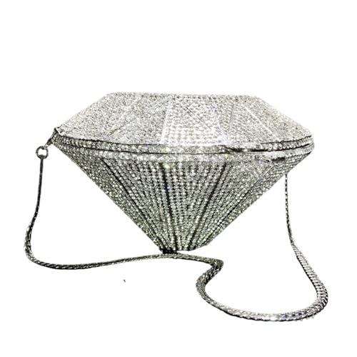 ZPFDSG Glitzer Tasche Diamantring-Form-Tasche Diamanten Clutch Taschen Frauen Prom Abendtaschen Designer Handtaschen Clutch Geldbörse Brieftasche(Black) von ZPFDSG