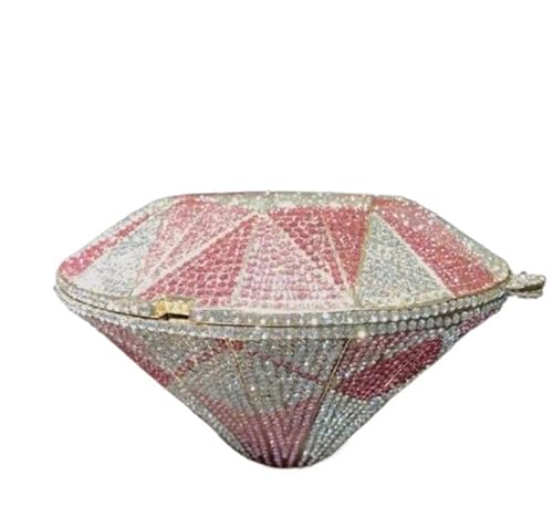 ZPFDSG Glitzer Tasche Diamantring-Form-Tasche Diamanten Clutch Taschen Frauen Prom Abendtaschen Designer Handtaschen Clutch Geldbörse Brieftasche(Clear) von ZPFDSG