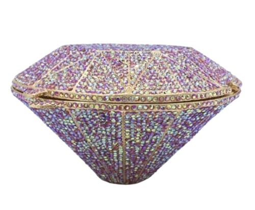 ZPFDSG Glitzer Tasche Diamantring-Form-Tasche Diamanten Clutch Taschen Frauen Prom Abendtaschen Designer Handtaschen Clutch Geldbörse Brieftasche(PURPLE) von ZPFDSG
