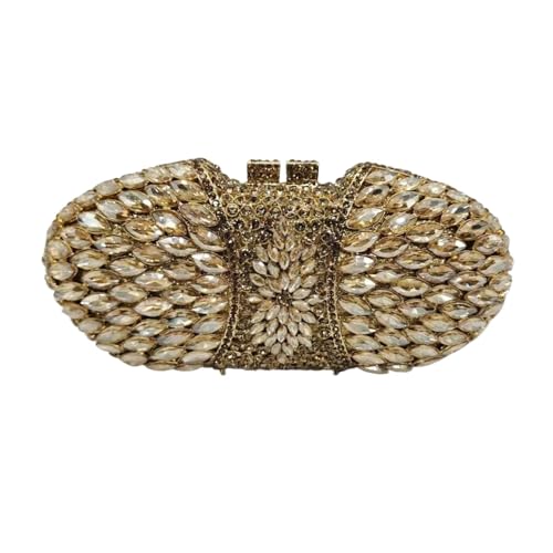 ZPFDSG Glitzer Tasche Frau Lila Champagner Kupplung Geldbörse Kristall Hochzeit Party Abendessen Abend Tasche Hohl Diamant Handtasche(Yellow) von ZPFDSG