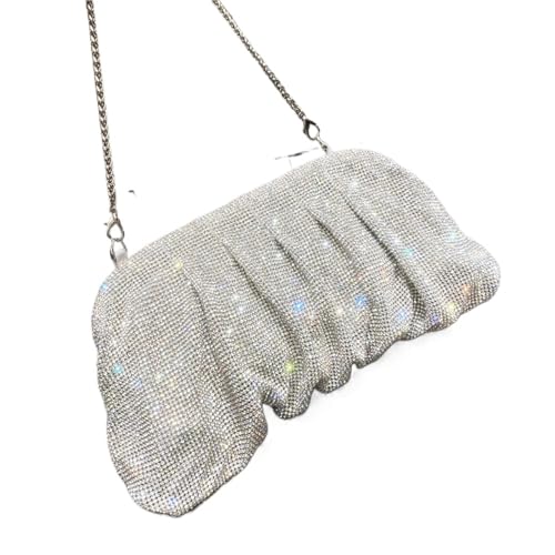 ZPFDSG Glitzer Tasche Funkelnde Strass-Handgemachte Abendkupplung Faltbare Handtasche Designer Hochzeitsfeier(Brown) von ZPFDSG