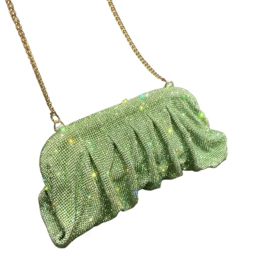 ZPFDSG Glitzer Tasche Funkelnde Strass-Handgemachte Abendkupplung Faltbare Handtasche Designer Hochzeitsfeier(GRAY) von ZPFDSG