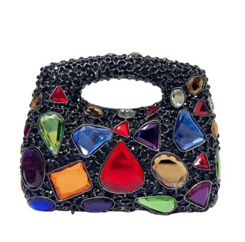 ZPFDSG Glitzer Tasche Lady Crystal Clutch Handtasche Abendtaschen for Party oder Hochzeit Diamant Schultertasche Cocktail Strass Handtasche(Multi1) von ZPFDSG