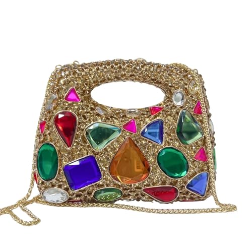 ZPFDSG Glitzer Tasche Lady Crystal Clutch Handtasche Abendtaschen for Party oder Hochzeit Diamant Schultertasche Cocktail Strass Handtasche(Multi2) von ZPFDSG