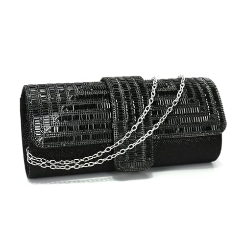 ZPFDSG Glitzer Tasche Strass Frauen Abend Taschen Abdeckung Umschlag Design Party Hochzeit Dame Kupplung Taschen(YM9880 BLACK) von ZPFDSG