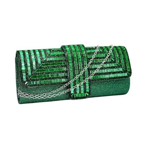 ZPFDSG Glitzer Tasche Strass Frauen Abend Taschen Abdeckung Umschlag Design Party Hochzeit Dame Kupplung Taschen(YM9880 GREEN) von ZPFDSG