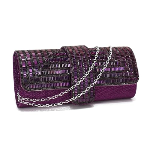 ZPFDSG Glitzer Tasche Strass Frauen Abend Taschen Abdeckung Umschlag Design Party Hochzeit Dame Kupplung Taschen(YM9880 PURPLE) von ZPFDSG