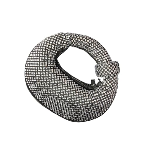 ZPFDSG Glitzer Tasche Volldiamant-Knödeltasche for Damen, Abendessen-Clutch, funkelnde Strass-Abendhandtasche, Mini-Bankett-Party-Geldbörse(Silver) von ZPFDSG
