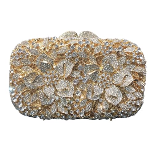 ZPFDSG Glitzer Tasche Weibliche Gold Splitter Strass Handtaschen Designer Frauen Tag Kupplungen Party Abend Taschen Braut Kristall Tasche(Gold) von ZPFDSG