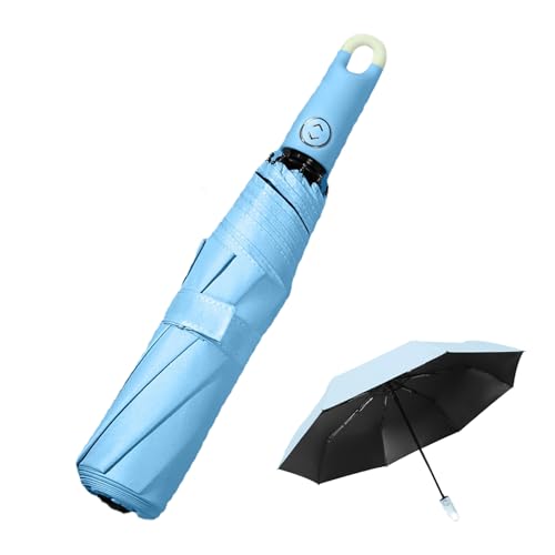 Dreifach Faltbarer, Selbstöffnender Und Einfahrender Regenschirm Mit Schnalle, Automatisch Öffnender Und Schließender Faltschirm, Winddichter Reiseschirm Für Regen (Blue) von ZPLMIDE