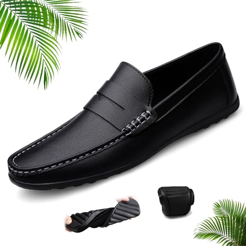 Herren-Halbschuhe, flache Unterseite, atmungsaktiv, lässig, weiches Leder, Mokassins, rutschfest, Fahren, Business-Schuhe für Outdoor-Aktivitäten, Schwarz , 0 UK Herren-Halbschuhe, flache Unterseite, atmungsaktiv, lässig, weiches Leder, Mokassins, rutschfest, Fahren, Business-Schuhe für Outdoor-Aktivitäten, Schwarz , 0 UK von ZPLMIDE
