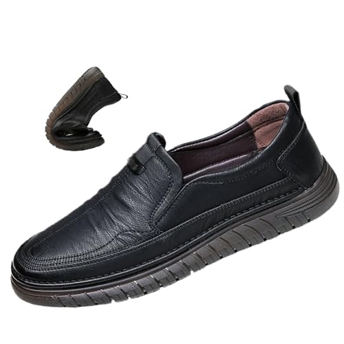 Herren-Schlupfschuhe, Leder, leicht, Mokassins, Penny-Loafer, bequem, atmungsaktiv, weich, zum Fahren und Spazierengehen, Schwarz , 0 UK Herren-Schlupfschuhe, Leder, leicht, Mokassins, Penny-Loafer, bequem, atmungsaktiv, weich, zum Fahren und Spazierengehen, Schwarz , 0 UK von ZPLMIDE