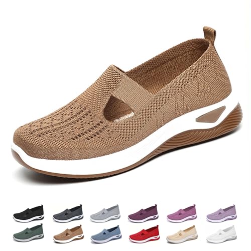Orthopädische Freizeitschuhe für Damen, breite Breite, Netzstoff, atmungsaktiv, weiche Sohle, orthopädische Wanderschuhe, leicht, Schlupfschuhe, Fußgewölbeunterstützung, Sneaker, coffee, 0 UK Orthopädische Freizeitschuhe für Damen, breite Breite, Netzstoff, atmungsaktiv, weiche Sohle, orthopädische Wanderschuhe, leicht, Schlupfschuhe, Fußgewölbeunterstützung, Sneaker, coffee, 0 UK von ZPLMIDE