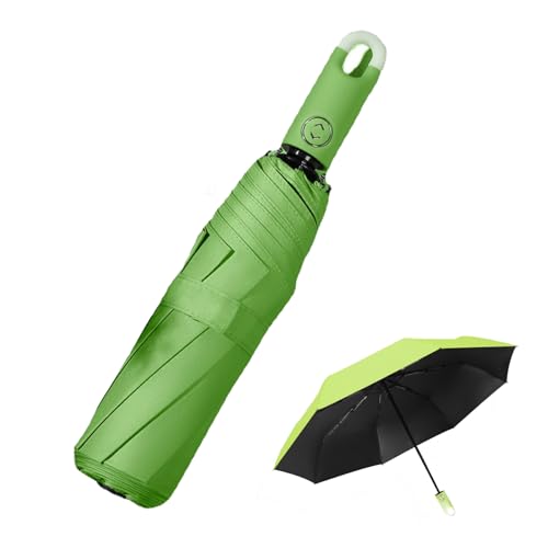 Three-Fold Self Opening and Retracting Umbrella with Buckle, Automatic Open Close Folding Umbrella,Windproof Travel Umbrellas for Rain (Green) von ZPLMIDE