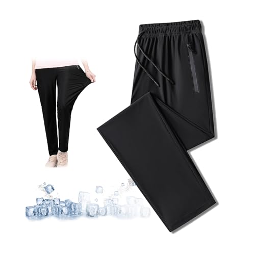 Unisex Ultra Stretch Schnell trocknende Hose, Ultra High Stretch Quick Dry Hose mit Reißverschlusstaschen, Hohe Taille Sweatpants, Black-B, 36-41 von ZPLMIDE