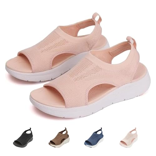 ZPLMIDE Damen Atmungsaktive Orthopädische Sandalen Sommer Waschbar Slingback Orthopädische Slide Sport Sandalen Casual Wide Fit Sport Knit Sandalen, rose, 0 UK ZPLMIDE Damen Atmungsaktive Orthopädische Sandalen Sommer Waschbar Slingback Orthopädische Slide Sport Sandalen Casual Wide Fit Sport Knit Sandalen, rose, 0 UK von ZPLMIDE