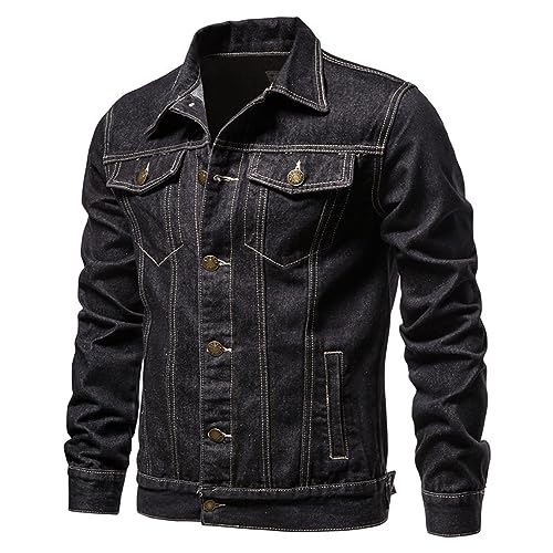 ZPLMIDE Designer-Jeansjacke für Herren, Übergröße (M-5XL), Trend-Stil, Werkzeugjacke, Denim-Top von ZPLMIDE