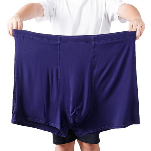 ZPLMIDE Große Herren-Boxershorts aus Baumwolle, nahtlose Boxershorts (13XL), große Unterwäsche, atmungsaktiv, elastisch, 11XL (150–185 kg), Marineblau, 3 Stück von ZPLMIDE