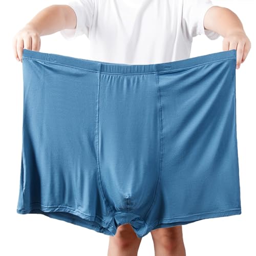 ZPLMIDE Große Herren-Boxershorts aus Baumwolle, nahtlose Boxershorts (13XL), große Unterwäsche, atmungsaktiv, elastisch, 13XL (180–210 kg), blau, 3 Stück von ZPLMIDE