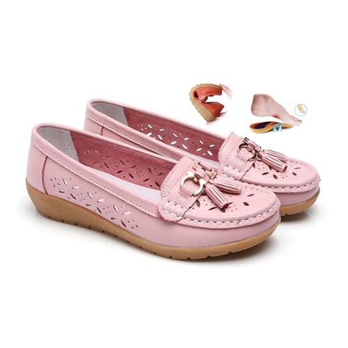 ZPLMIDE Orthopädische Damen-Slipper aus atmungsaktivem Leder, Sommer-Slip-On-Slipper, bequeme Lederschuhe für Arbeit, Walking, Mokassin-Schuhe ZPLMIDE Orthopädische Damen-Slipper aus atmungsaktivem Leder, Sommer-Slip-On-Slipper, bequeme Lederschuhe für Arbeit, Walking, Mokassin-Schuhe von ZPLMIDE