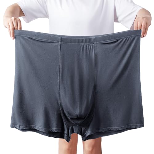 ZPLMIDE Plus Große Größe Männer Boxer Nahtlose Baumwolle Boxershorts (13XL), Große Größe Unterwäsche Atmungsaktive Elastizität Unterhosen, dunkelgrau, 9XL(130-155kg) von ZPLMIDE
