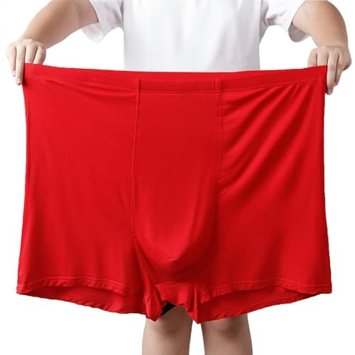 ZPLMIDE Plus große Größe Herren Boxershorts nahtlose Baumwolle Boxershorts (13XL), große Größe Unterwäsche, atmungsaktive Elastizität Unterhose (11XL (150-185kg), rot, 3 Stück) von ZPLMIDE