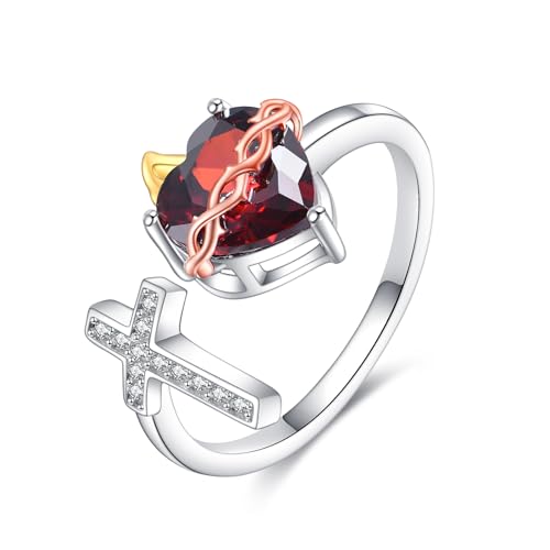 Heiligen Herzen Jesu Ring Sterling Silber Heiligen Kreuz Offenes Ringe Religiöses Amulett Schmuck Geschenk für Frauen Heiligen Herzen Jesu Ring Sterling Silber Heiligen Kreuz Offenes Ringe Religiöses Amulett Schmuck Geschenk für Frauen von ZPMMPZ