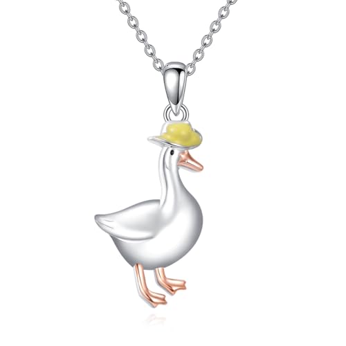 ZPMMPZ Gänse Halskette Sterling Silber mit Gänse Anhänger Kette Süßer Tier Schmuck Geschenk für Frauen ZPMMPZ Gänse Halskette Sterling Silber mit Gänse Anhänger Kette Süßer Tier Schmuck Geschenk für Frauen von ZPMMPZ
