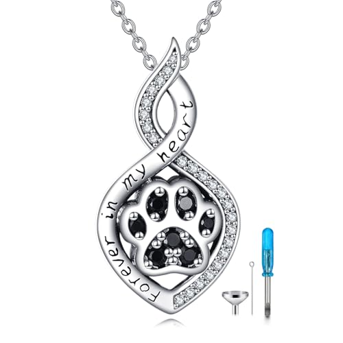 ZPMMPZ Haustier Pfoten Urnen Halskette für Asche Sterling Silber Feuerbestattungs Anhänger Kette Asche Schmuck Geschenke für Hunde und Katzenliebhaberinnen ZPMMPZ Haustier Pfoten Urnen Halskette für Asche Sterling Silber Feuerbestattungs Anhänger Kette Asche Schmuck Geschenke für Hunde und Katzenliebhaberinnen von ZPMMPZ