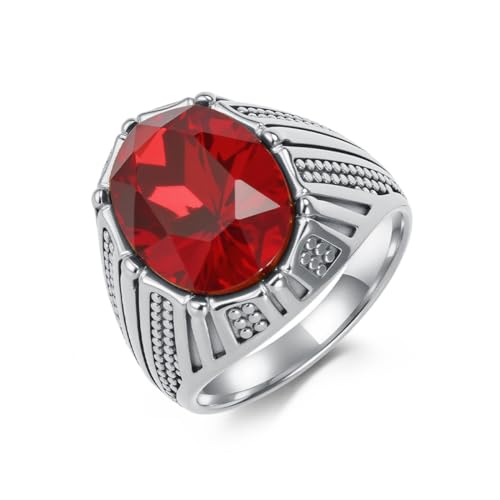 ZQIUDLOF Europäische Und Amerikanische Personalisierte Edelstahl Zirkonring, Hip-Hop Männer Titan Stahl Edelstein Ring,Steel red,9 ZQIUDLOF Europäische Und Amerikanische Personalisierte Edelstahl Zirkonring, Hip-Hop Männer Titan Stahl Edelstein Ring,Steel red,9 von ZQIUDLOF