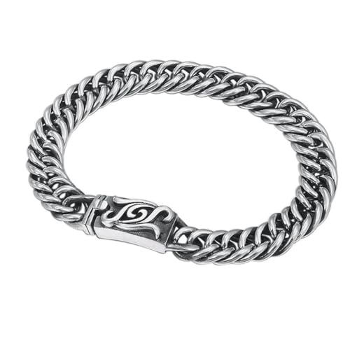 ZQIUDLOF S925 Sterling Silber Personalisierte Retro-Armband, Europa Und Den Vereinigten Staaten Männer Punk-Armband,Silber,21cm ZQIUDLOF S925 Sterling Silber Personalisierte Retro-Armband, Europa Und Den Vereinigten Staaten Männer Punk-Armband,Silber,21cm von ZQIUDLOF