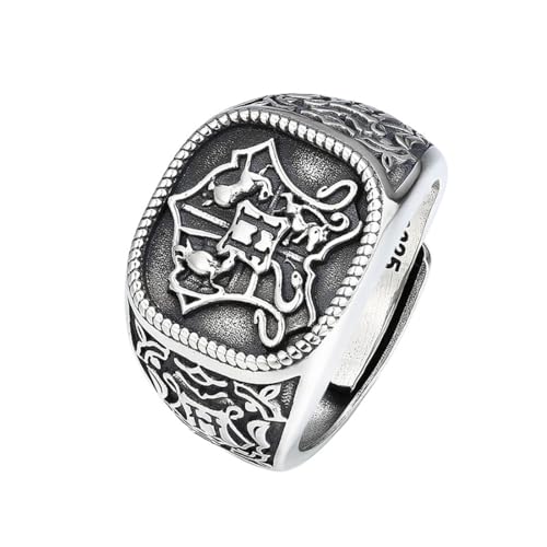ZQIUDLOF S925 Sterling Silber Totem Retro Ring, Verstellbare Öffnung Für Männer Und Frauen Personalisierte Ringe,Silber,13 von ZQIUDLOF
