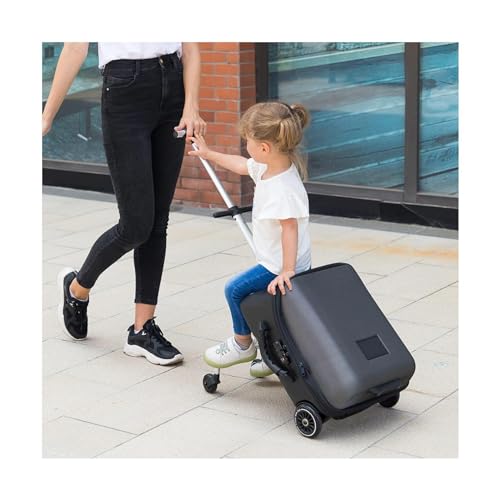 ZQNDFAC Neu Robuster Koffer, erweiterbares Gepäck, Kindersitz-Design, 20-Zoll-Reisehandgepäck, Kindergepäck, Mitfahrkoffer, Trolley-Koffer Trolley Koffer von ZQNDFAC