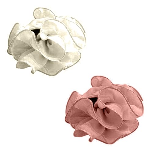 2 große Haarspangen für Mädchen, starker Halt, große Clips, langes Haarstyling-Zubehör für Damen (Hellviolett und gebrochenes Weiß) von ZQTSANKESL