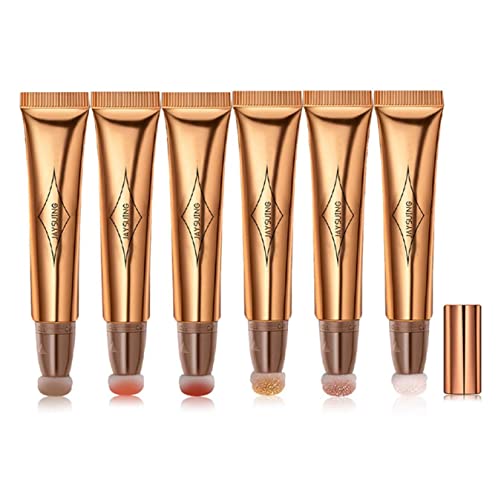 Contour Stick Korean Makeup Liquid Blush Contour Beauty Wand Natural Shimmering Highlighter Pen with Cushion Applicator Cream Contour Bronzer Sticks Valentine's Day Gifts for Women 6PCS von ZQTWJ