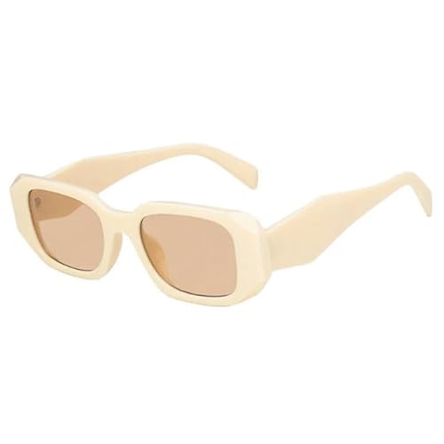 ZQUZEMS Sonnenbrille Mode Quadratische Sonnenbrille Persönlichkeit Unregelmäßige Vintage Sonnenbrille Reise Retro-Beige-Sonstige von ZQUZEMS