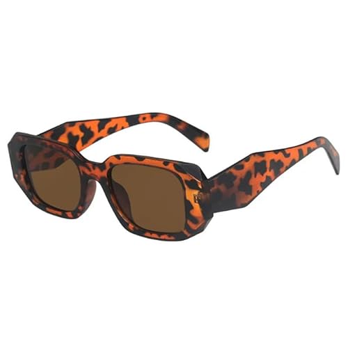 ZQUZEMS Sonnenbrille Mode Quadratische Sonnenbrille Persönlichkeit Unregelmäßige Vintage Sonnenbrille Reise Retro-Leopard Braun-Sonstige von ZQUZEMS