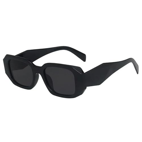 ZQUZEMS Sonnenbrille Mode Quadratische Sonnenbrille Persönlichkeit Unregelmäßige Vintage Sonnenbrille Reise Retro-Schwarz Grau-Sonstige von ZQUZEMS