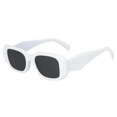 ZQUZEMS Sonnenbrille Mode Quadratische Sonnenbrille Persönlichkeit Unregelmäßige Vintage Sonnenbrille Reise Retro-Weiß Grau-Sonstige von ZQUZEMS