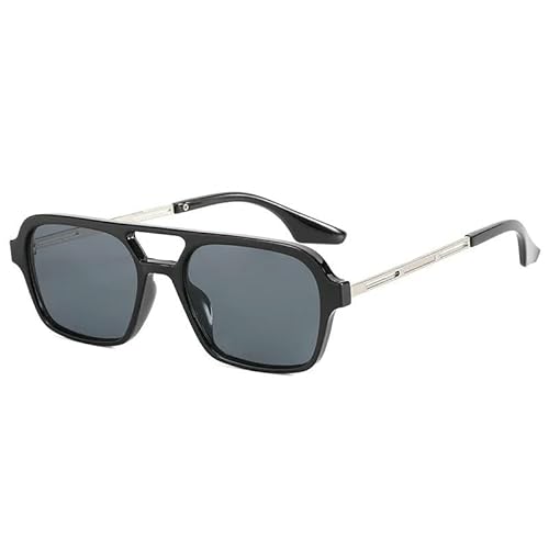 ZQUZEMS Sonnenbrille Quadratische Sonnenbrille Frau Mode Luxus Sonnenbrille Weibliche Vintage Hohler Leopard-Schwarz Grau-Sonstige von ZQUZEMS